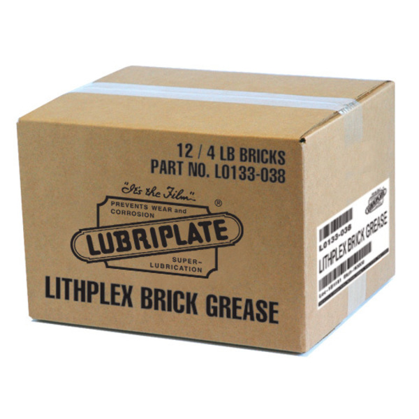 Lubriplate Lithplex Brick Grease, 4/12 Lb, Heavy Duty/High Temp Block Grease L0133-038